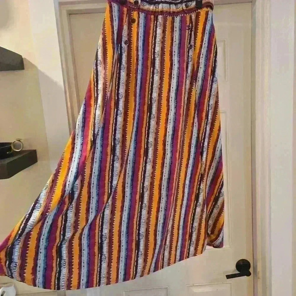 Robert Louis Womens Long Pink Multicolored Maxi Skirt Size Large - Picture 3 of 7